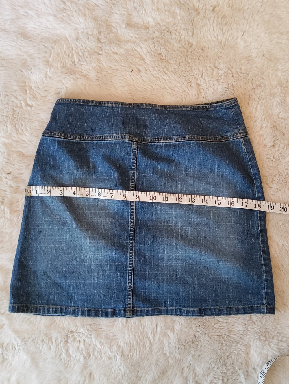 90s/ Y2K No Boundaries Blue Denim Mini Skirt with D-Ring Belt - Picture 6 of 6